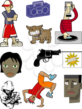 Royalty Free Clipart Image of Urban Elements