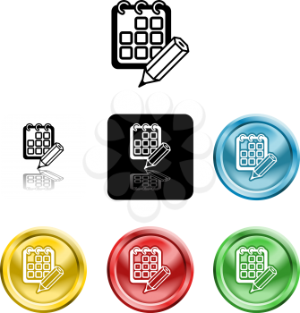 Royalty Free Clipart Image of a Calendar Icons
