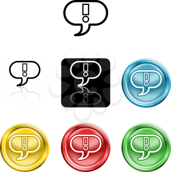 Royalty Free Clipart Image of Exclamation Icons