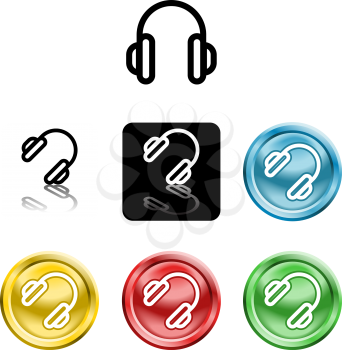 Royalty Free Clipart Image of Headphone Icons