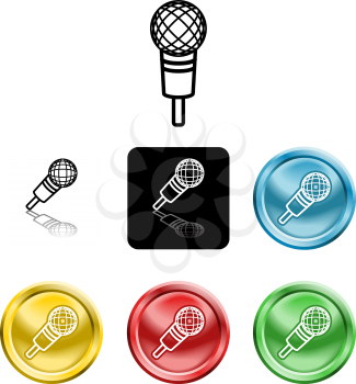 Royalty Free Clipart Image of Various Microphone Icons 