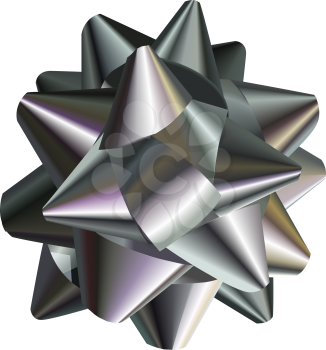 Royalty Free Clipart Image of a Silver Bow