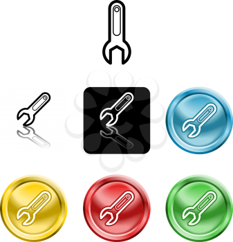 Royalty Free Clipart Image of Spanner Icons