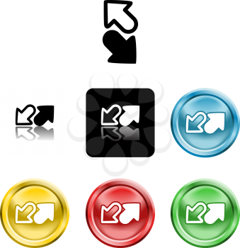 Royalty Free Clipart Image of Uploading and Downloading Icons