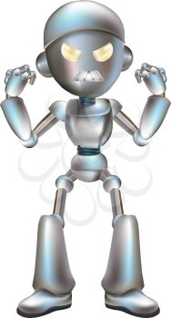 Royalty Free Clipart Image of an Angry Robot