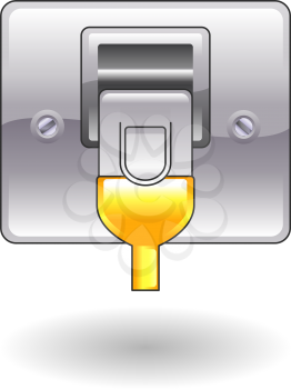 Royalty Free Clipart Image of a Computer Ethernet Network Cable Connection Plug