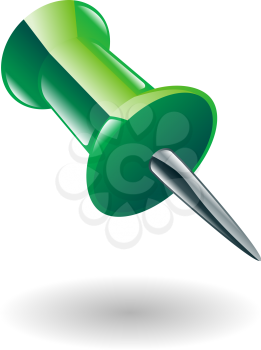Royalty Free Clipart Image of a Green Tack