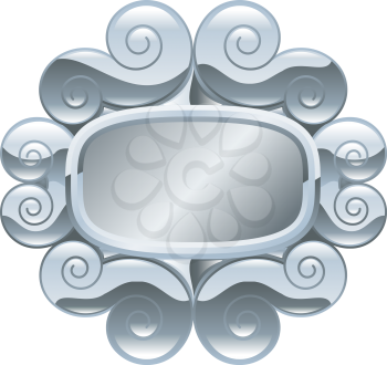 Royalty Free Clipart Image of an Ornate Silver Frame