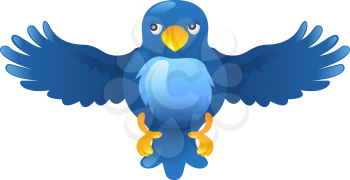 Royalty Free Clipart Image of a Blue Bird Icon