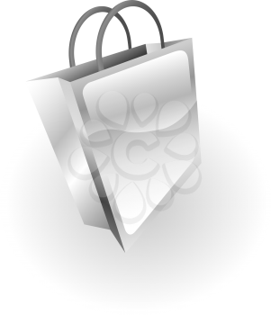 Royalty Free Clipart Image of a Metallic Shopping Bag