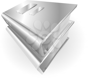 Royalty Free Clipart Image of Silver Metallic Books
