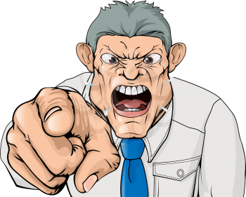 Royalty Free Clipart Image of an Angry Man Yelling