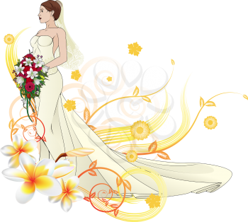 Royalty Free Clipart Image of a Bride 