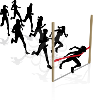 Royalty Free Clipart Image of Runners 