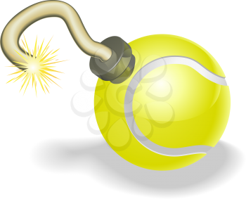 Royalty Free Clipart Image of a Tennis Ball Bomb