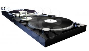Royalty Free Clipart Image of Dj Turntables