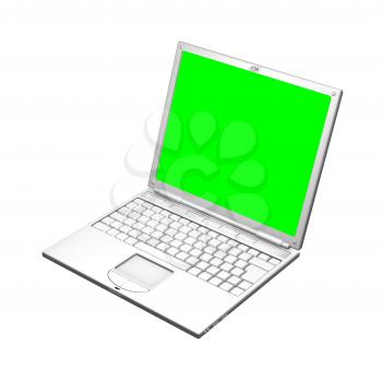 Royalty Free Clipart Image of an Open Laptop 
