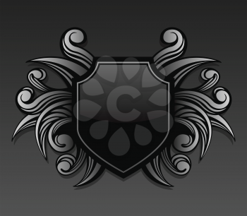 Royalty Free Clipart Image of a Gothic Shield
