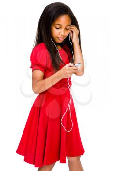 Royalty Free Photo of a Female Model Listening to her Mp3 Player