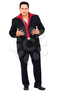Royalty Free Photo of a Man Wearing a Casual Suit