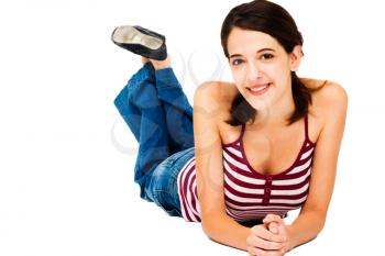 Royalty Free Photo of a Woman on the Floor Posing