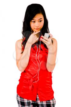 Royalty Free Photo of a Teenage Girl Listening to her Mp3 Player