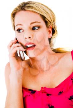 Royalty Free Photo of a Woman Talking on a Mobile Phone