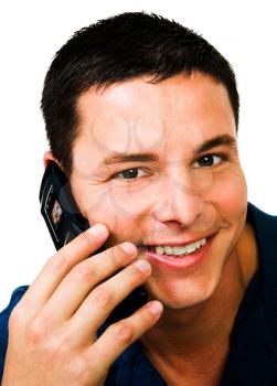 Royalty Free Photo of a Man Talking on his Mobile Phone