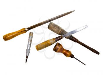 Assorted chisels isolated over white