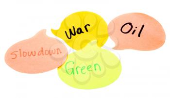 Assorted speech bubbles isolated over white
