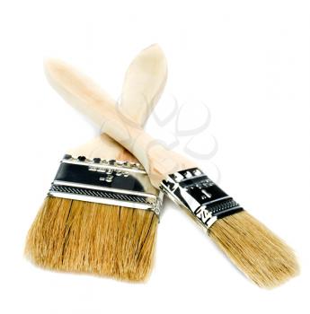 Two paintbrushes isolated over white
