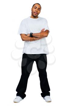 Man posing isolated over white