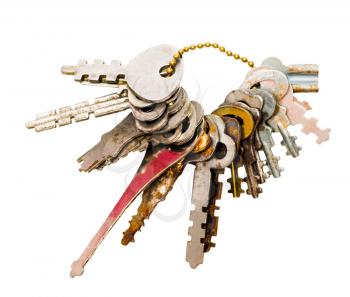 Group of keys isolated over white