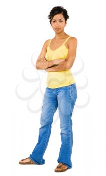 Woman posing isolated over white