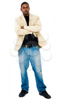 Portrait of a young man posing isolated over white