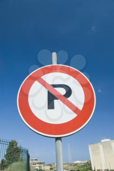 Low angle view of a No Parking sign, Malta