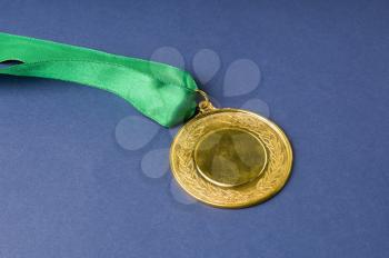 Close-up of a gold medal
