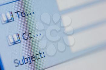 Close-up of an e-mail format on a computer screen