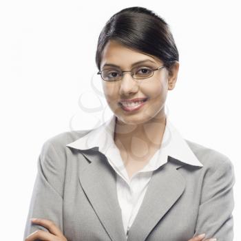 Portrait of a businesswoman against a white background
