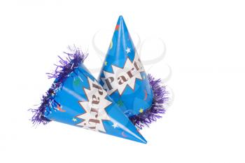 Close-up of two party hats