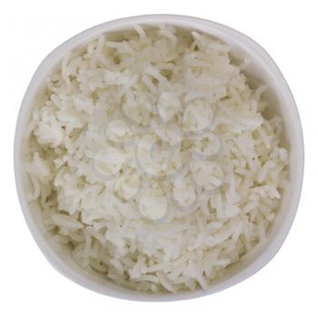 Close-up of a bowl full of boiled rice