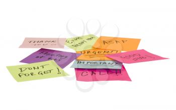 Text written on adhesive notes