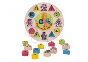 Close-up of a toy wall clock