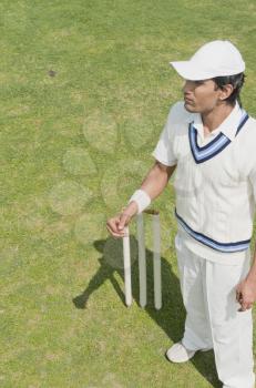 Cricket player near wicket