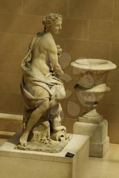 Woman's statue in a museum, Musee du Louvre, Paris, France