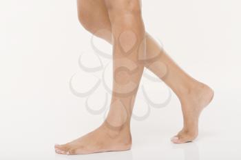 Close-up of the legs of a woman