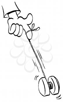 Royalty Free Clipart Image of a Finger and Yo-Yo