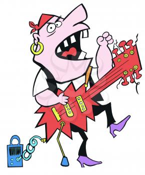 Royalty Free Clipart Image of a Guitar Player