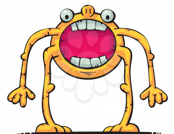 Royalty Free Clipart Image of a Strange Creature With Its Mouth Open
