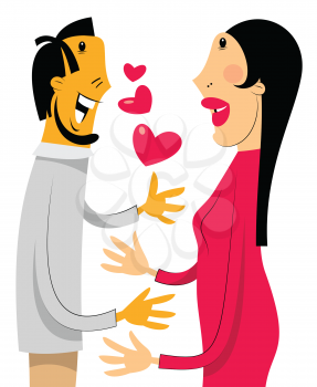 Royalty Free Clipart Image of a Couple in Love
